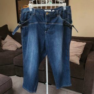 Baby Phat Y2K Phat Fashion Silver Label blue denim capris sz 22